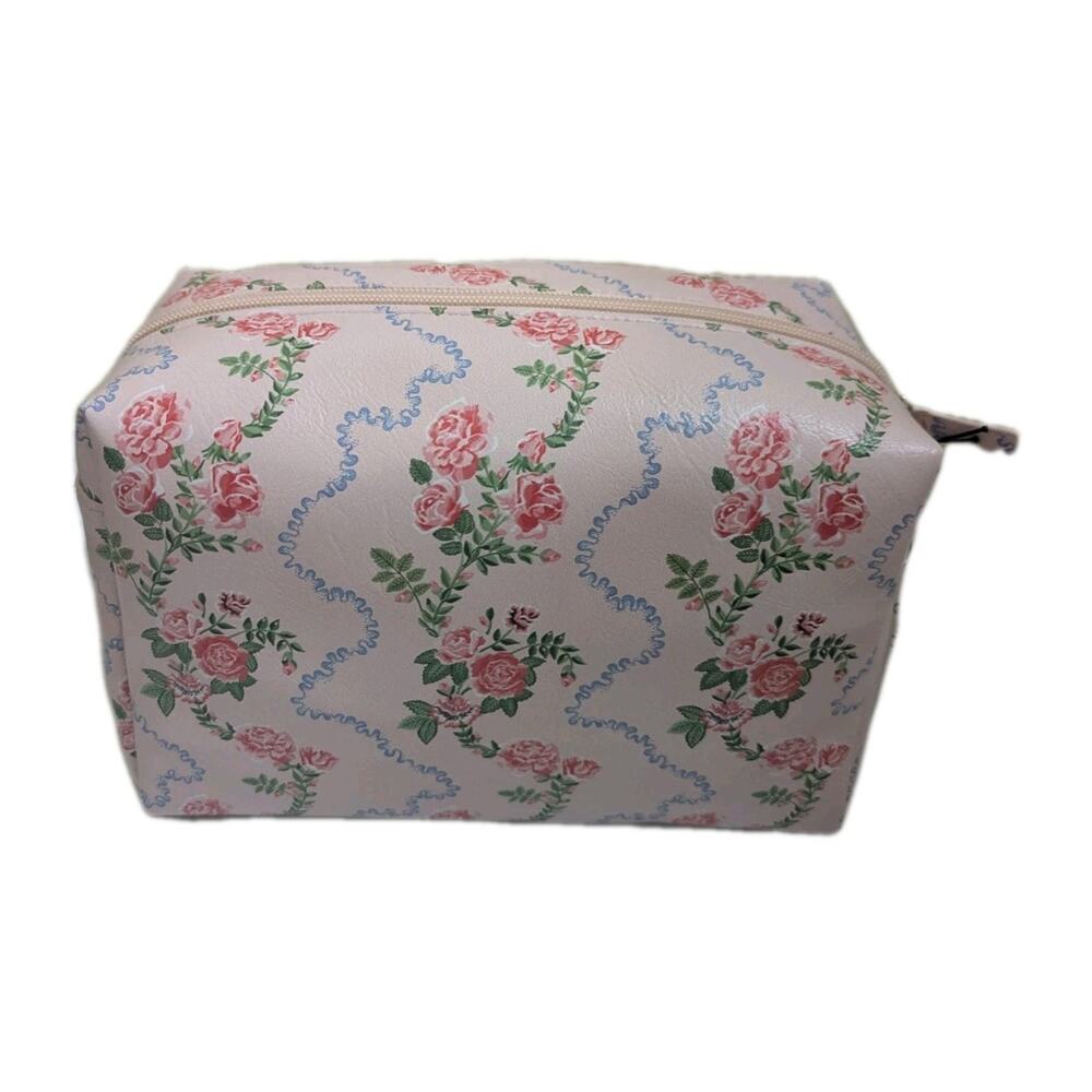 Cath Kidston Flutter Rose Loaf Bag Cosmetic Travel Pouch Organizer New